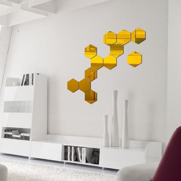 Espejo adhesivo pared hexagonal x6