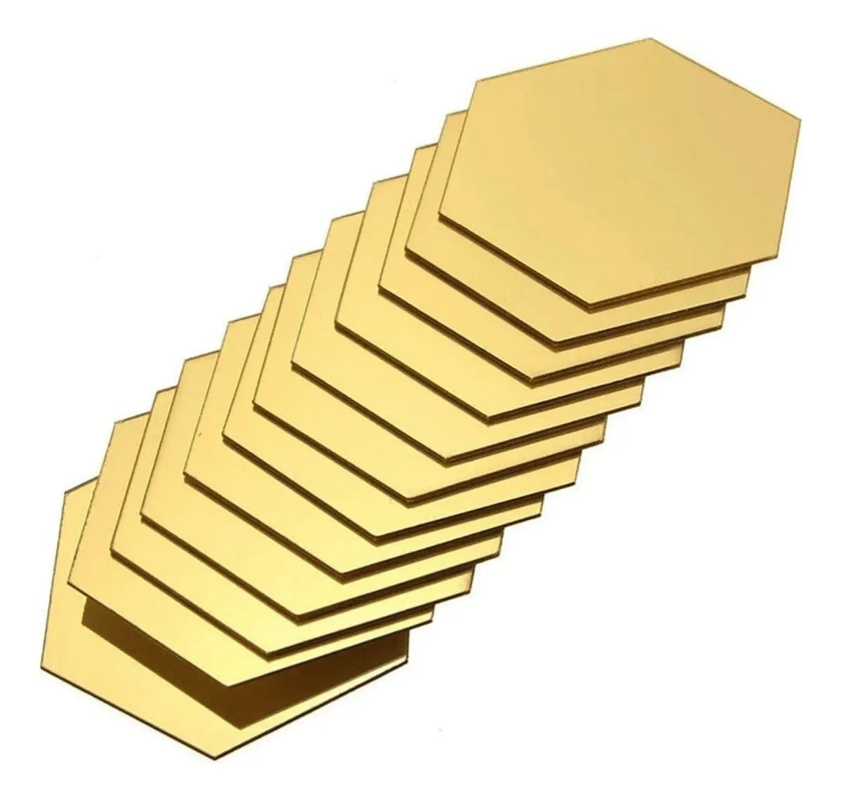 Espejo adhesivo pared hexagonal x6