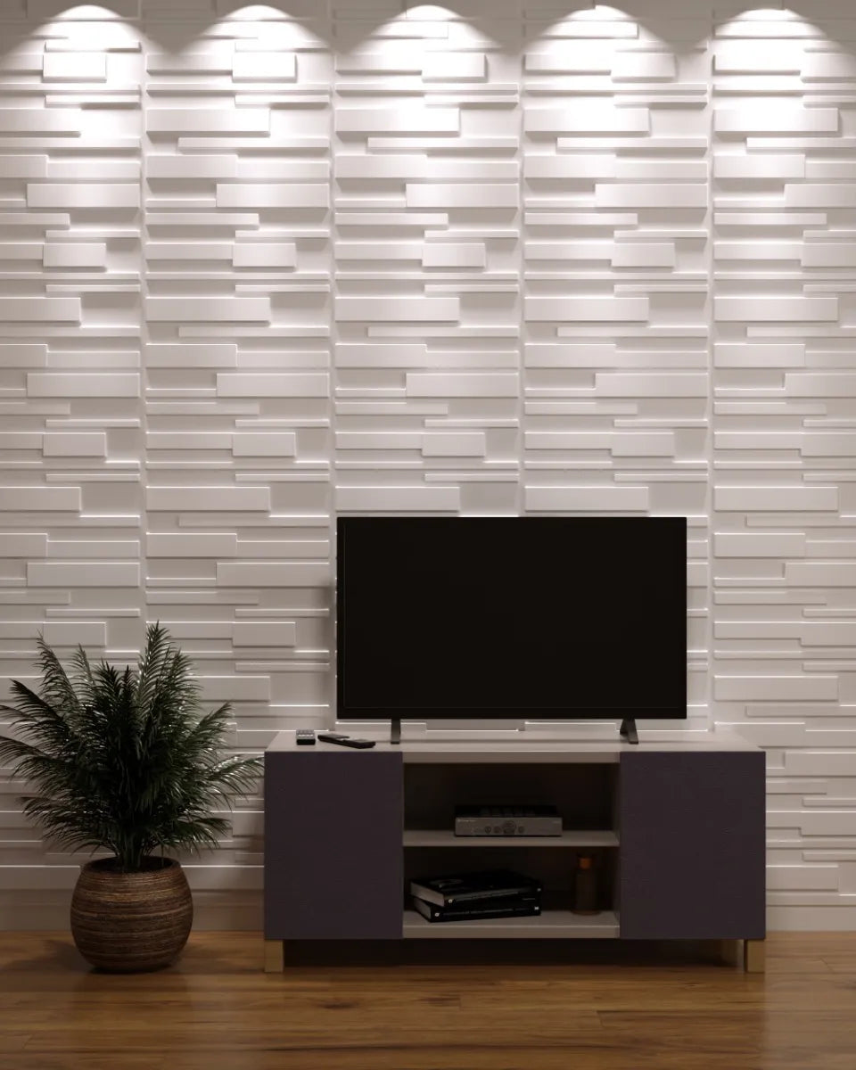 Paneles Grafito blanco3D Adhesivos x 4 Unidades