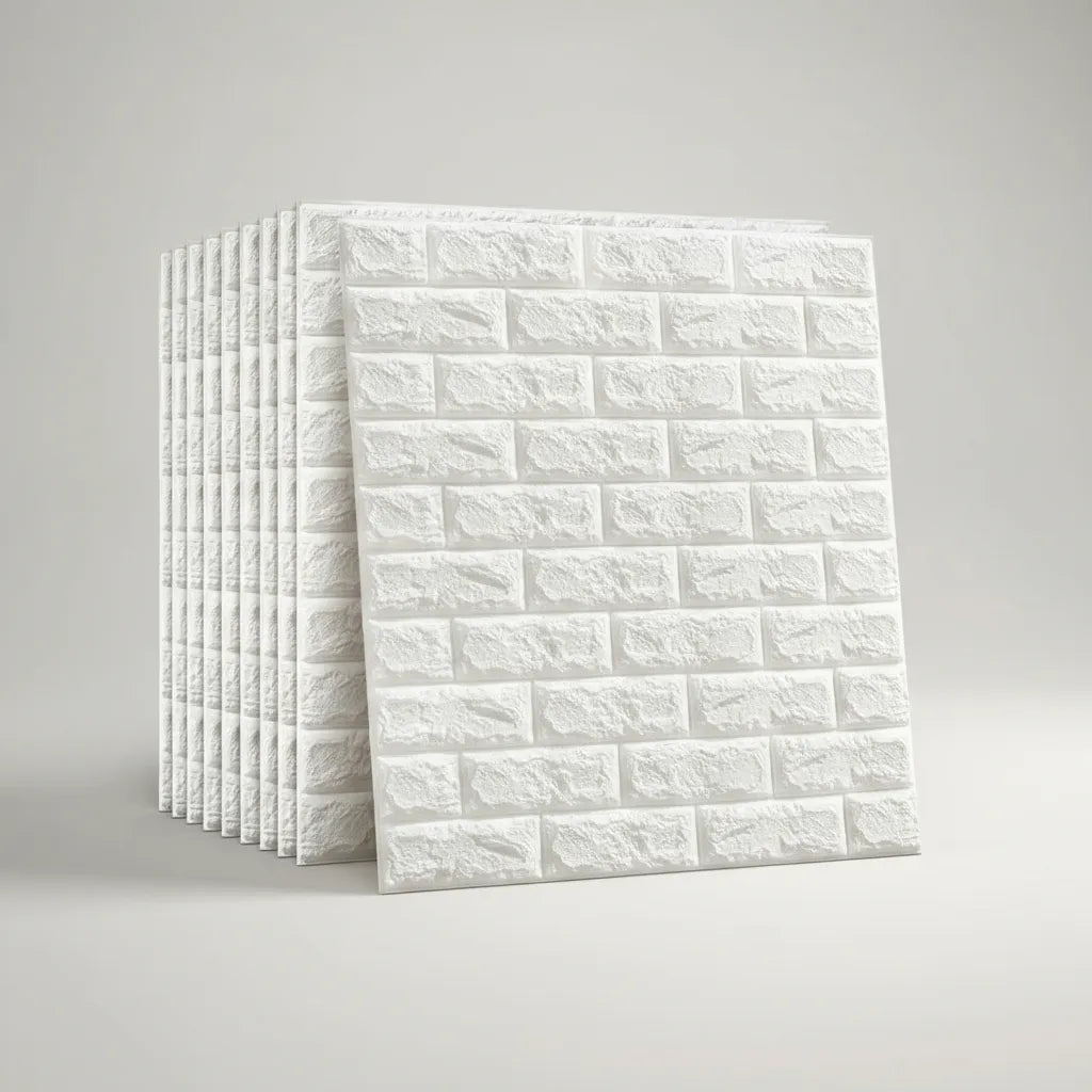 Lamina Ladrillo Blanco 3D x20unid