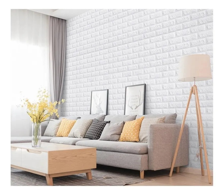 Lamina Ladrillo Blanco 3D x20unid