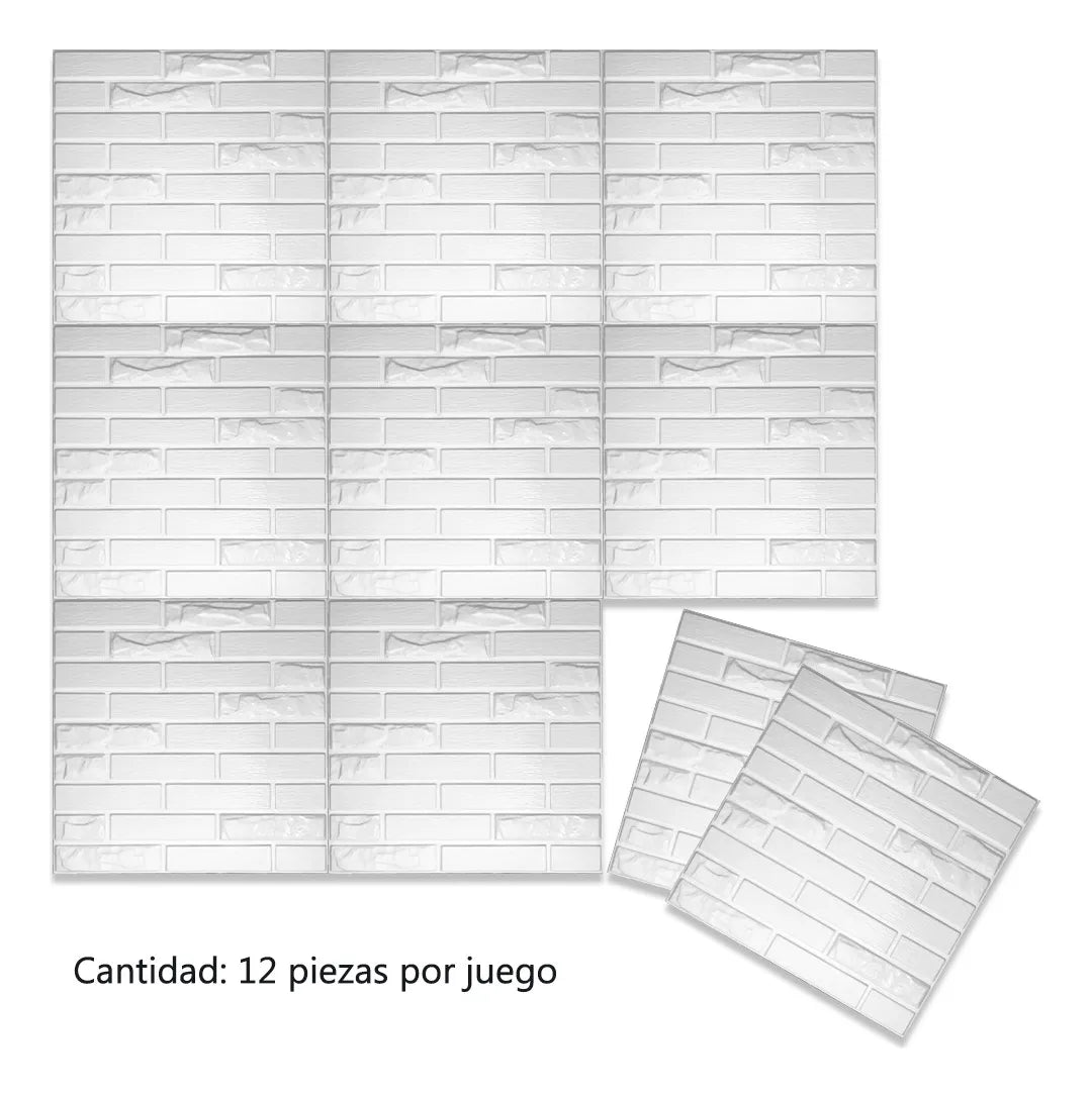 Paneles 3D Adhesivos x 4 Unidades piedra blanca