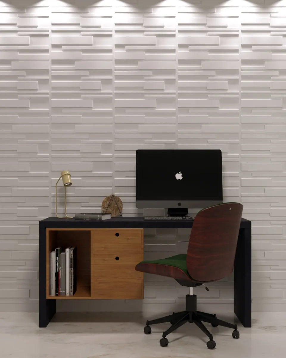 Paneles Grafito blanco3D Adhesivos x 4 Unidades