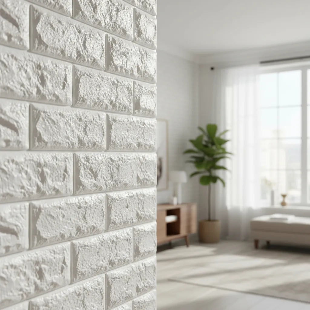 Lamina Ladrillo Blanco 3D x20unid