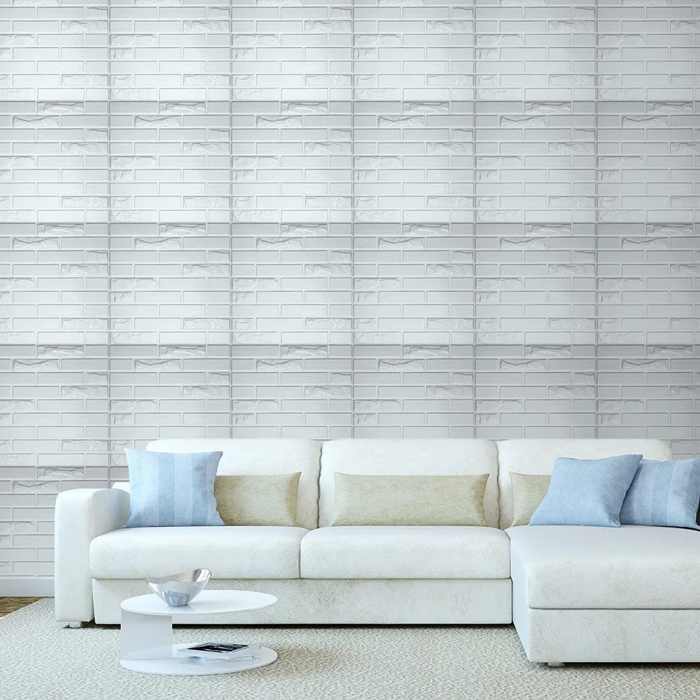 Paneles 3D Adhesivos x 4 Unidades piedra blanca