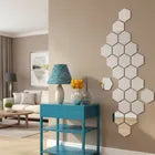 Espejo adhesivo pared hexagonal x6