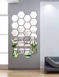 Espejo adhesivo pared hexagonal x6