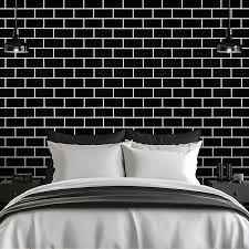 Papel Adhesivo Para Pared ladrillo negro elegante