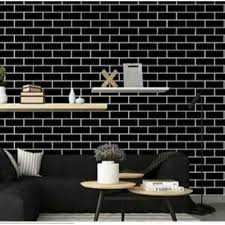Papel Adhesivo Para Pared ladrillo negro elegante