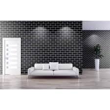 Papel Adhesivo Para Pared ladrillo negro elegante