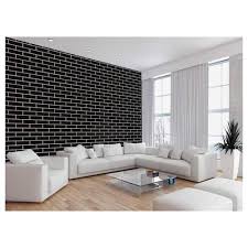 Papel Adhesivo Para Pared ladrillo negro elegante