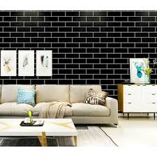 Papel Adhesivo Para Pared ladrillo negro elegante